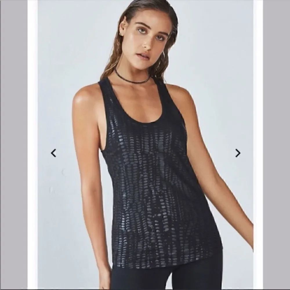 Fabletics Black Animal Foil Print Tank Top